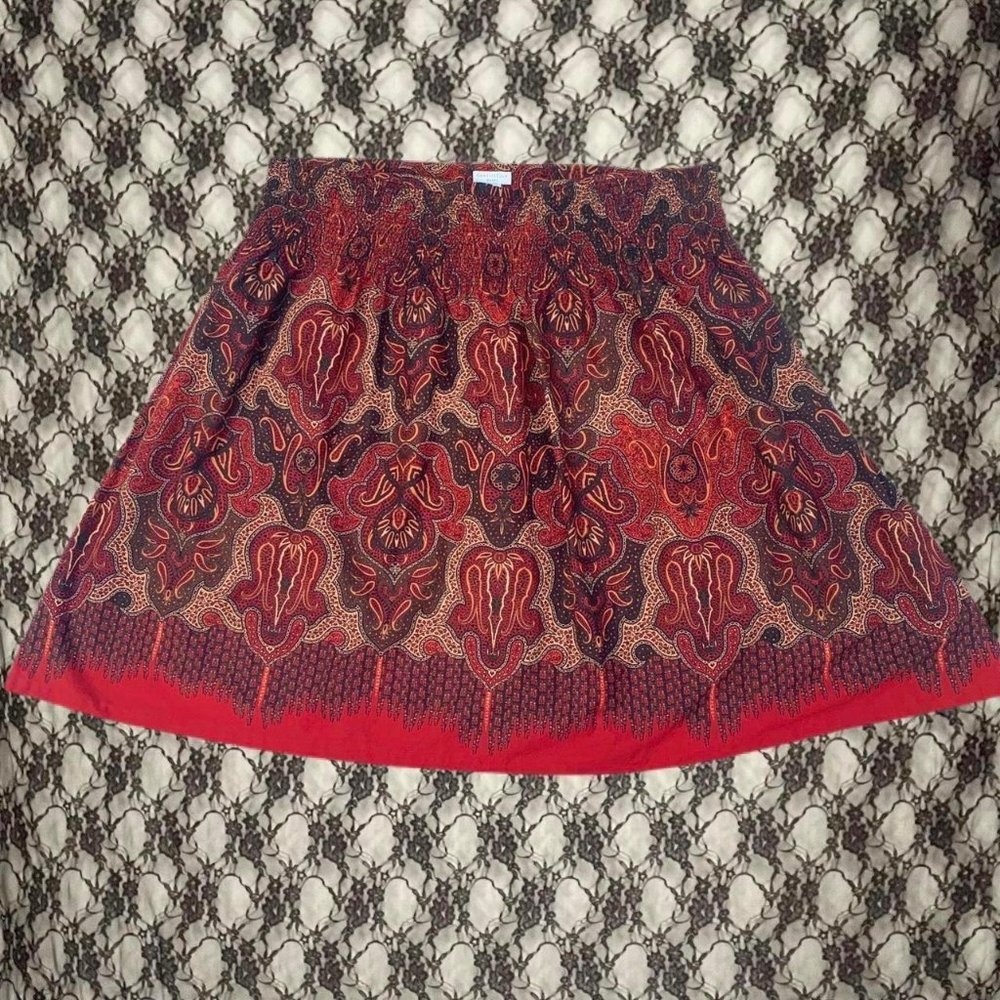 orange paisley plus size 24 boho hippie skirt fall autumn colors